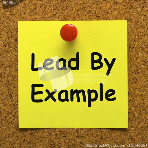 Image of Lead By Example Note Means Mentor And Inspire