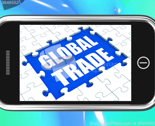 Image of Global Trade Tablet Shows Online International Business