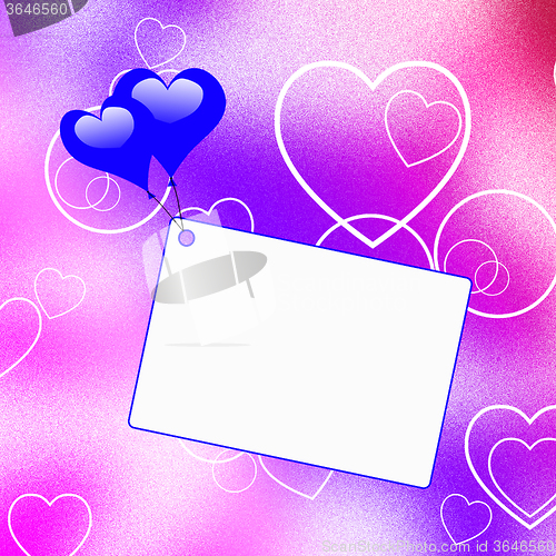 Image of Heart Balloons On Note Shows Love Letter Or Affection Message