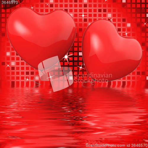 Image of Heart Balloons Displays Romantic Decoration Or Anniversary Celeb