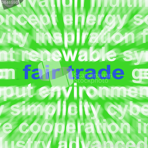 Image of Fair Trade Words Mean Fairtrade Products And Merchandise