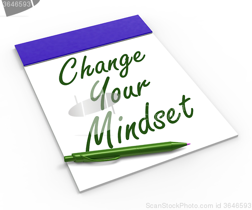 Image of Change Your Mind set Notebook Shows Positivity Or Positive Attit