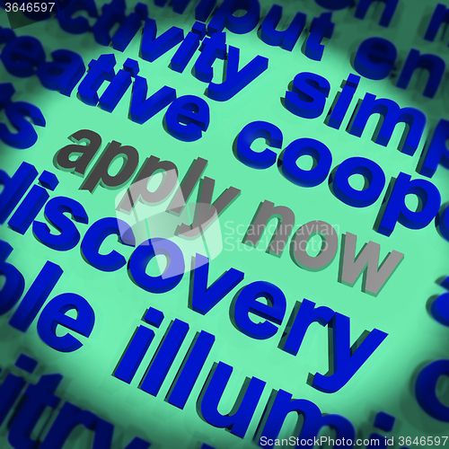 Image of Apply Now Word Cloud Shows Work Job Applications