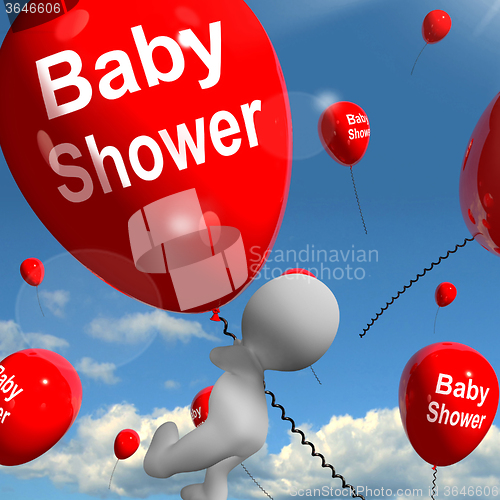 Image of Baby Shower Balloons Shows Cheerful Parties and Festivities