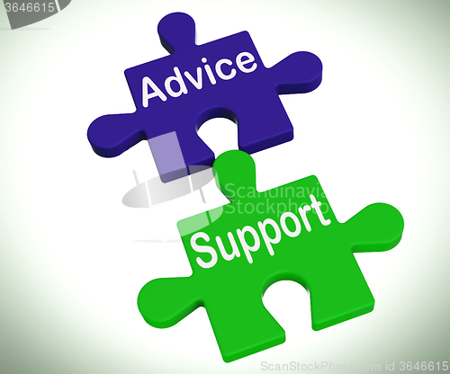 Image of Advice Support Puzzle Means Help Assistance And FAQ