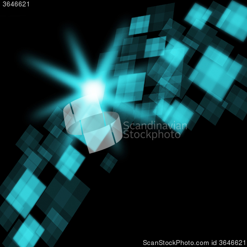 Image of Turquoise Cubes Background Shows Bright Design Or Trendy Wallpap