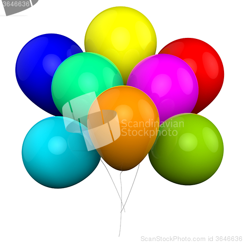 Image of Bunch Of Balloons Shows Carnival Fiesta Or Celebration