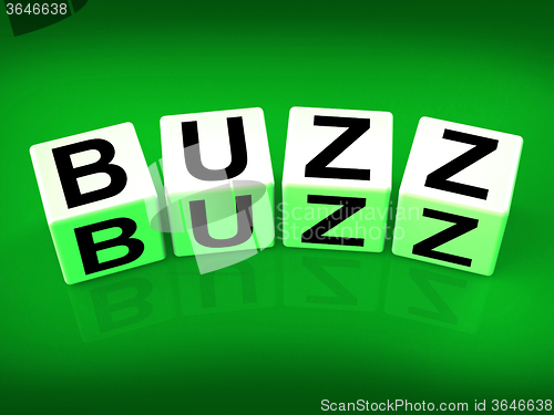 Image of Buzz Blocks Indicate Excitement Attention and Public visibility