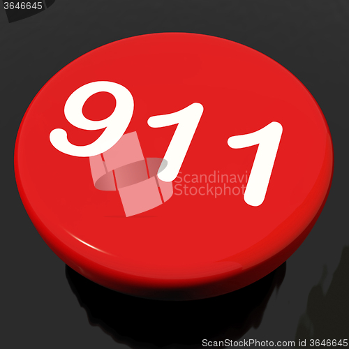 Image of Nine One Button Shows Call Emergency Help Rescue 911