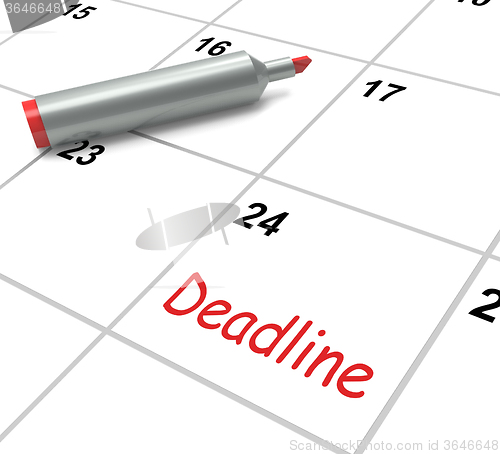 Image of Deadline Calendar Shows Due Date And Cutoff