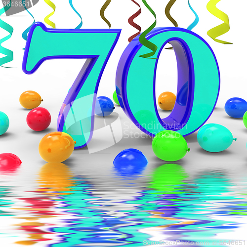 Image of Number Seventy Party Displays Surprise Birthday Party Or Special