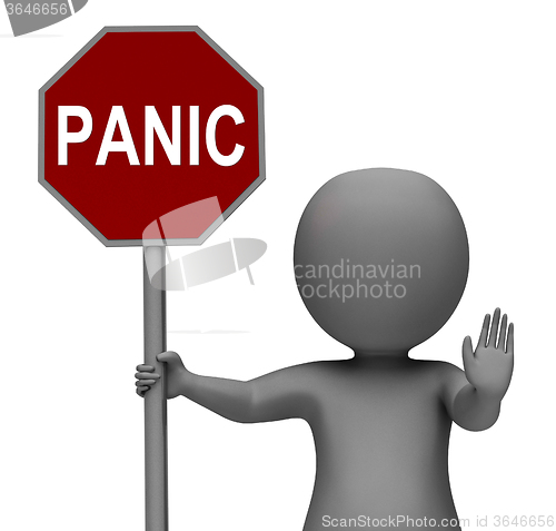 Image of Panic Stop Sign Shows Stopping Anxiety Panicking