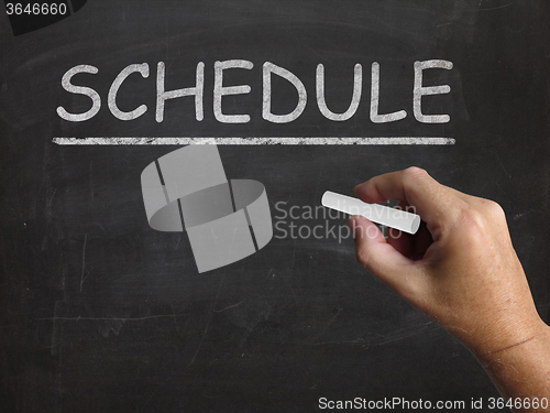 Image of Schedule Blackboard Shows Arranging Agenda And Calendar