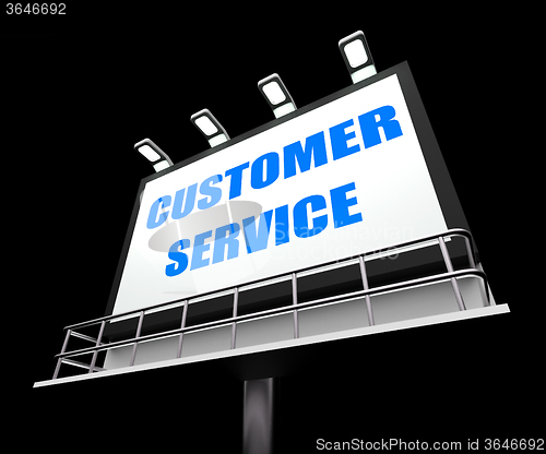 Image of Customer Service Media Sign Means Consumer Assistance and Servin