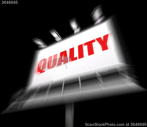 Image of Quality Sign Displays Condition Aspect or Certified Perfect