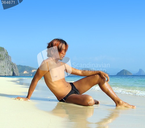 Image of Tropical beach sun tourist