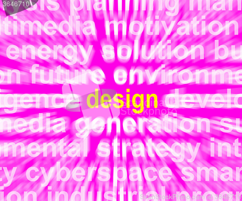 Image of Design Word Shows Innovation Creativity And Developing