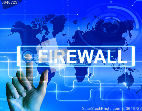 Image of Firewall Map Displays Internet Safety Security and Protection