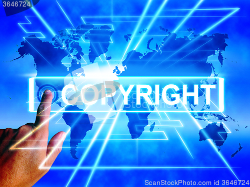 Image of Copyright Map Displays Worldwide Patented Intellectual Property