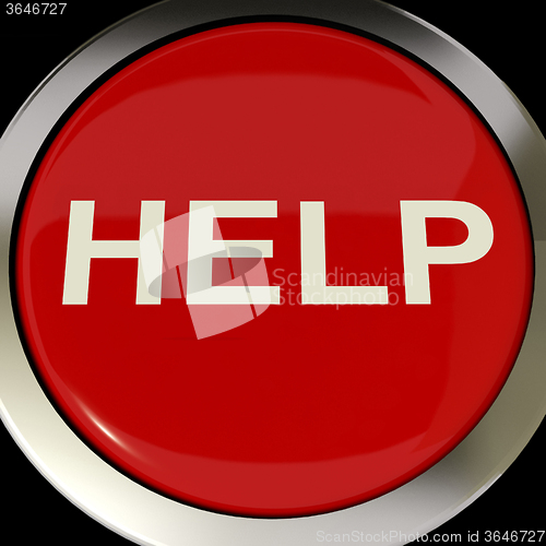 Image of Help Button Shows Aid Assistance Or Answers