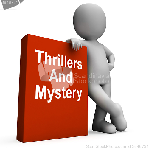 Image of Thrillers And Mystery Book With Character Shows Genre Fiction Bo