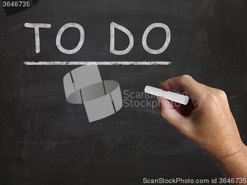 Image of To Do Blackboard Shows Agenda And List Of Tasks