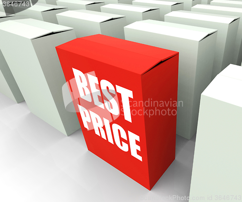 Image of Best Price Box Represents Bargains and Discounts