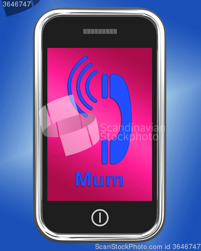 Image of Call Mum On Phone Means Talk To Mother