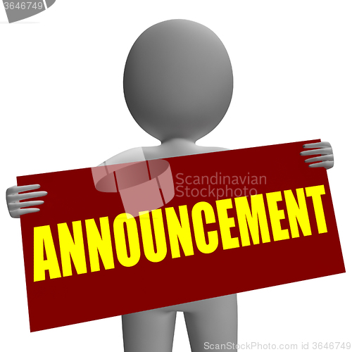 Image of Announcement Sign Character Means Corporate Communication Or Con