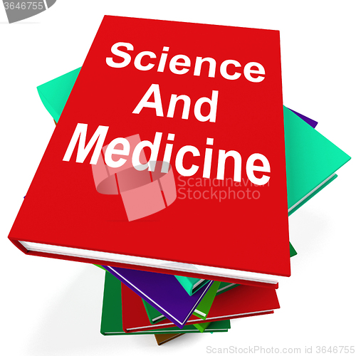 Image of Science And Medicine Book Stack Shows Medical Research