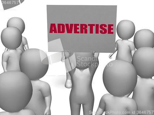 Image of Advertise Board Character Means Product Presentation Or Marketin