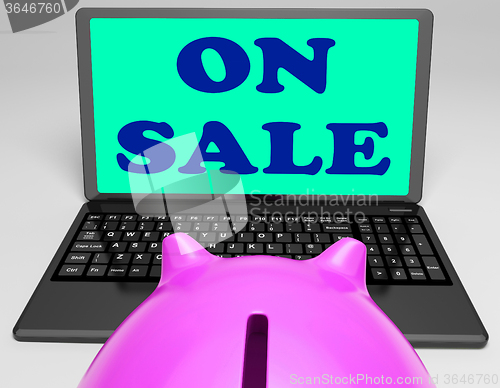 Image of On Sale Laptop Shows Internet Discounts And Specials
