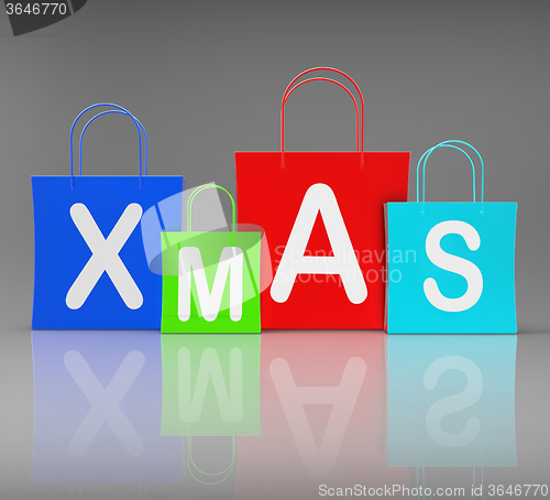 Image of Xmas Shopping Bags Show Retail and Buying