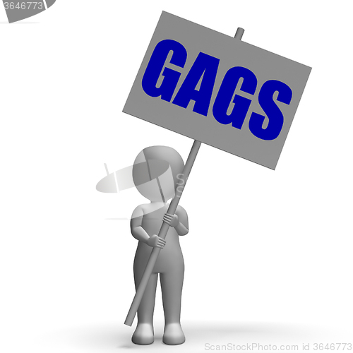 Image of Gags Protest Banner Means Laughs And Humorous Protest