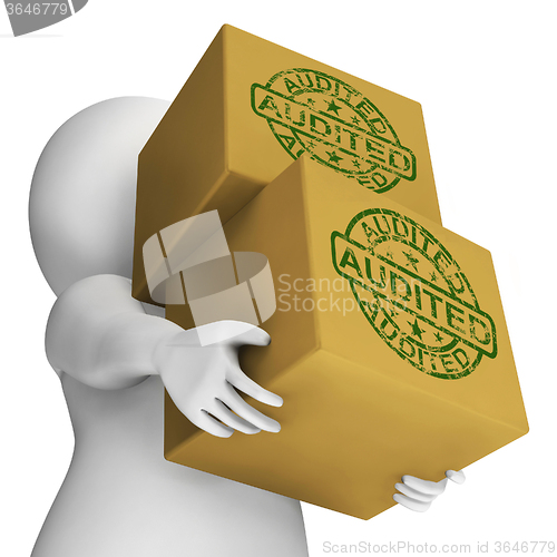 Image of Audited Boxes Mean Company Finances And Accounts Are Assessed