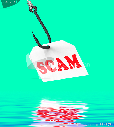 Image of Scam On Hook Displays Schemes Or Deceits