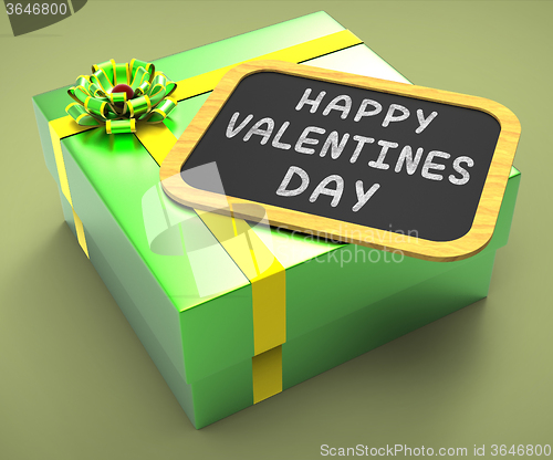 Image of Happy Valentines Day Present Shows Romantic Celebration Or Valen