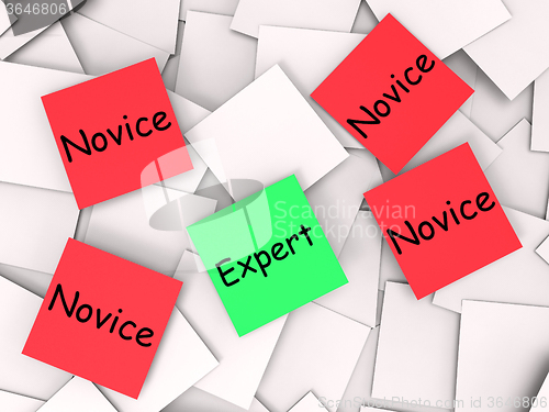 Image of Expert Novice Post-It Notes Mean Experienced Or Inexperienced
