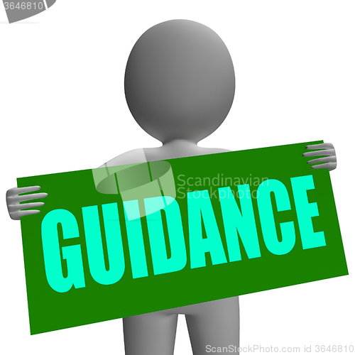 Image of Guidance Sign Character Means Support And Assistance