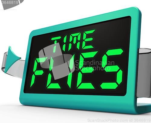 Image of Time Flies Clock Means Busy And Goes By Quickly