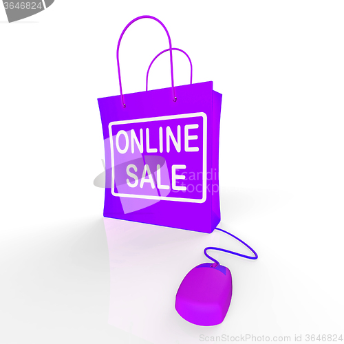 Image of Online Sale Bag Represents Internet Sales and Discounts