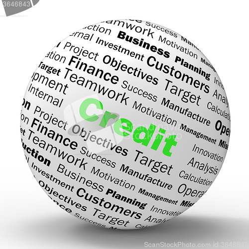 Image of Credit Sphere Definition Shows Cashless Purchases Or Financial L