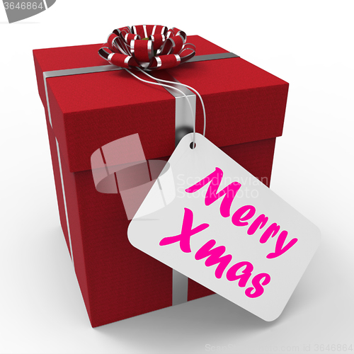 Image of Merry Xmas Gift Means Happy Christmas Greetings