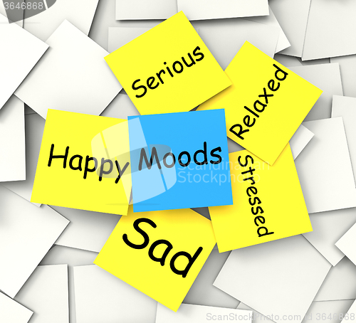 Image of Moods Post-It Note Shows State Of Mind