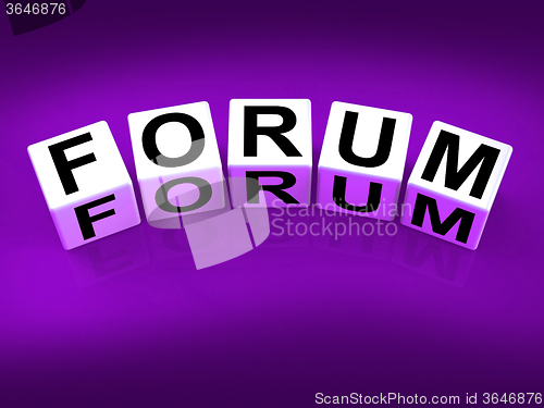 Image of Forum Blocks Show Advice or Social Media or Conference