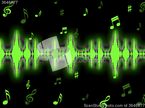 Image of Sound Wave Background Shows Sound Analyzer Or Spectrum