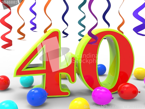 Image of Number Forty Party Shows Fortieth Birthday Party Or Celebration