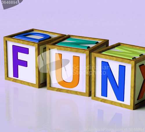 Image of Fun Blocks Mean Joy Pleasure And Excitement