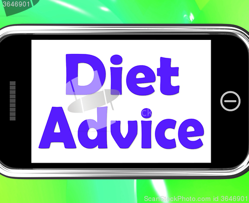 Image of Diet Advice On Phone Shows Weightloss Knowledge