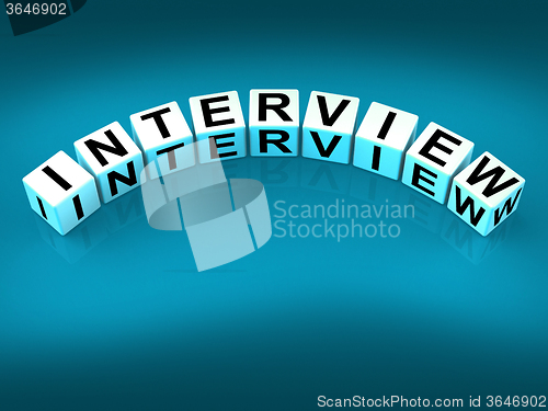 Image of Interview Blocks Mean Conversation or Dialogue When Interviewing